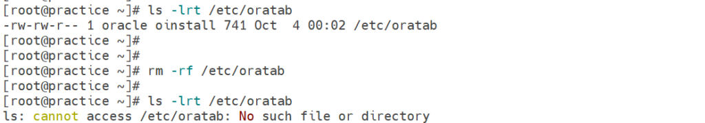 rm -rf /etc/oratab