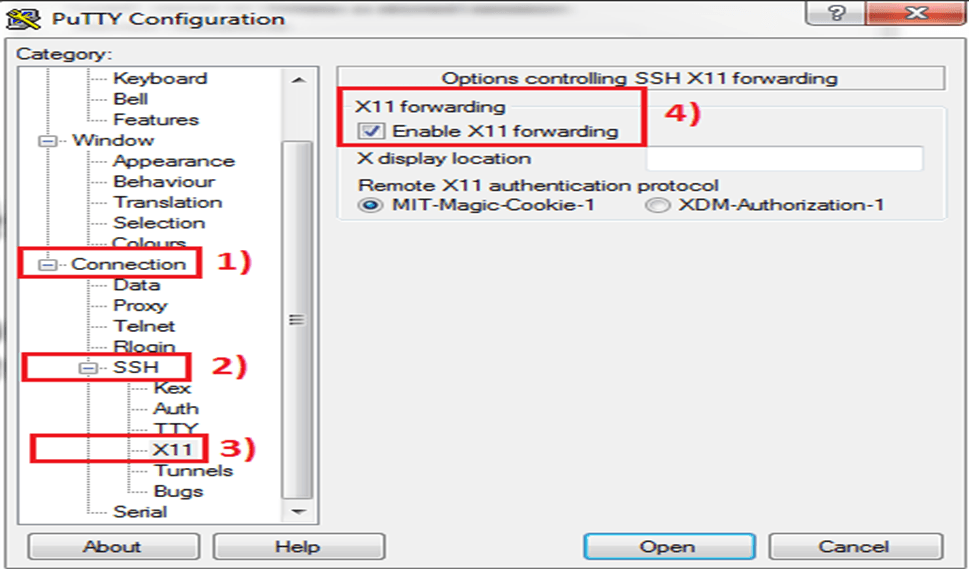 Enable X11 Forwarding option in putty