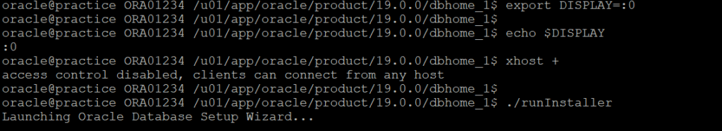 ./runInstaller from Oracle user in Putty