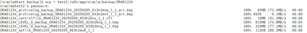 Scp files from PROD to Non-PROD database.
