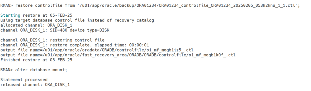 control file restoration