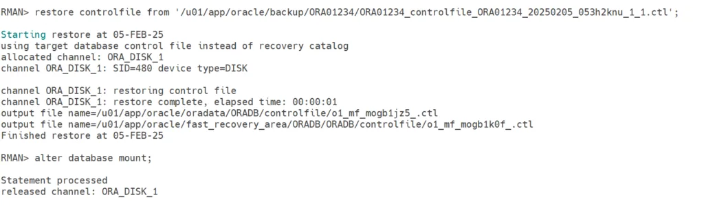 control file restoration