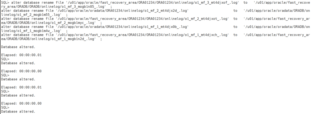 redo log file rename.