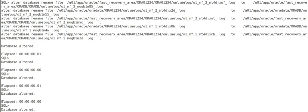 redo log file rename.