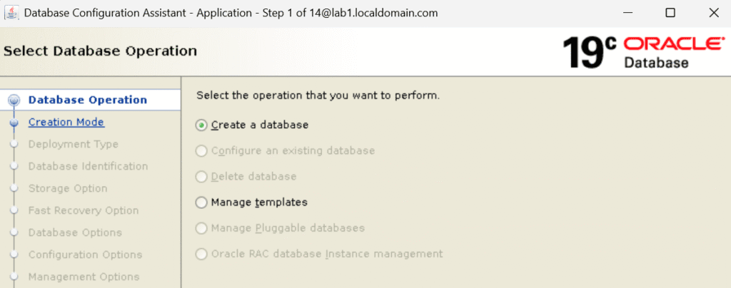 Create a database