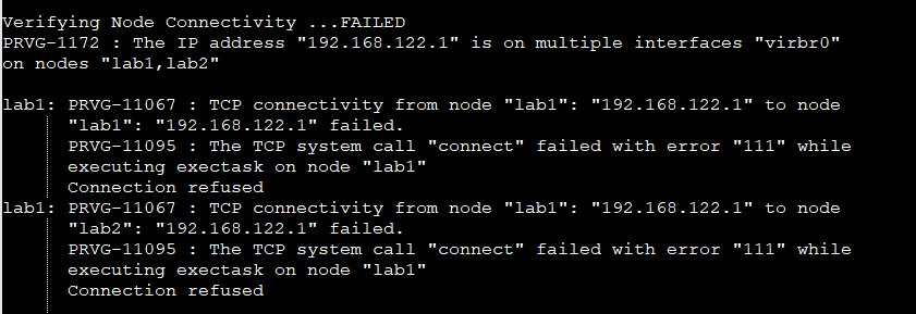 PRVG-1172 IP address is on multiple interfaces virbr0