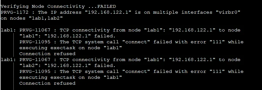 PRVG-1172 IP address is on multiple interfaces virbr0
