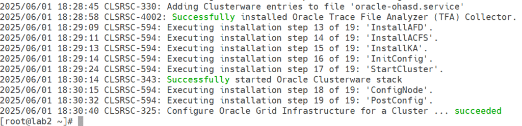 Node 2 root.sh