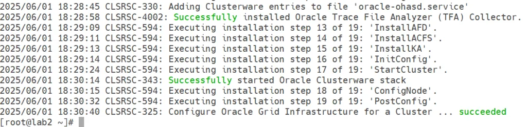 Node 2 root.sh