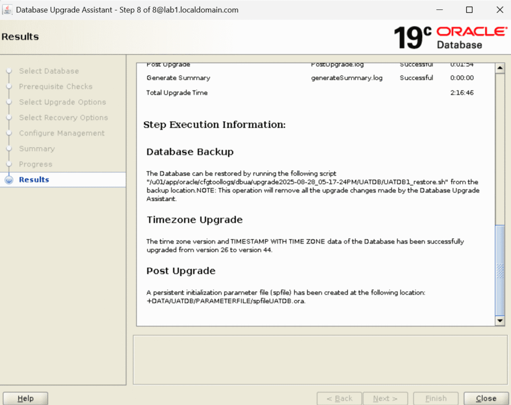 Oracle RAC database upgrade