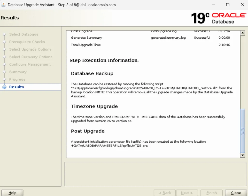 Oracle RAC database upgrade