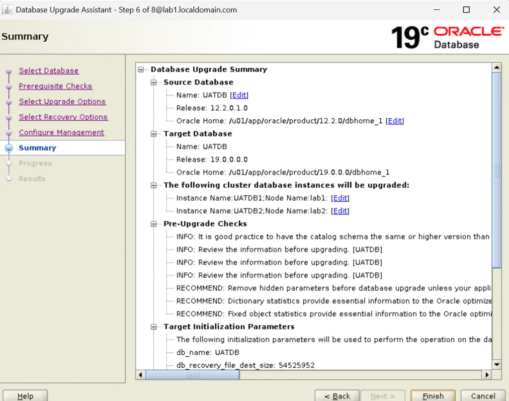 Oracle RAC database upgrade