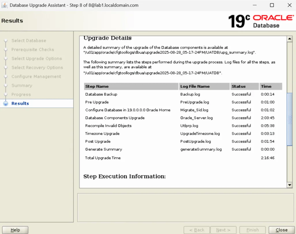 Oracle RAC database upgrade