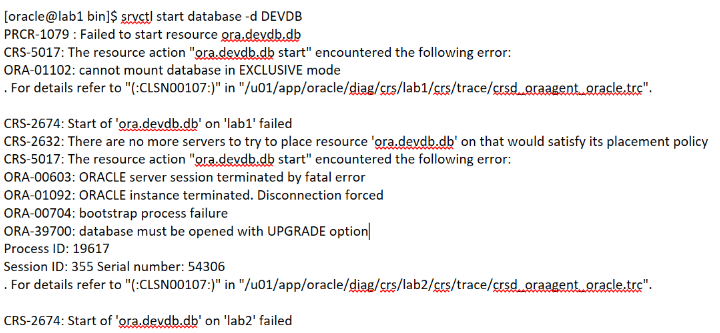 Oracle RAC database upgrade