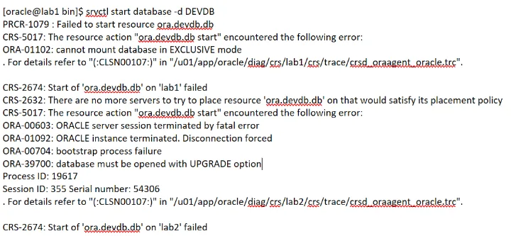Oracle RAC database upgrade