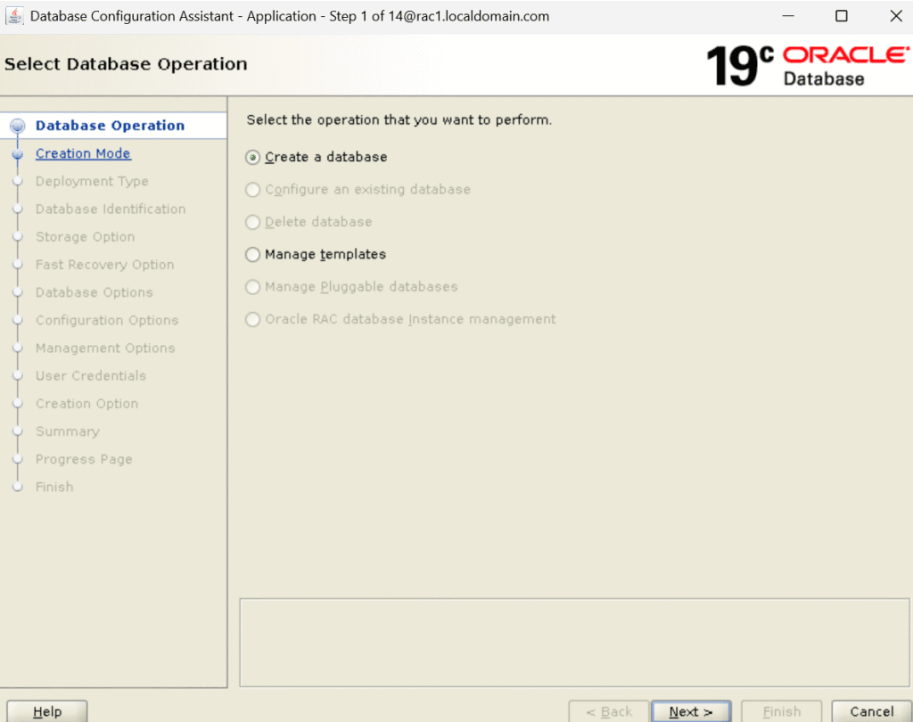 Oracle RAC Single Instance Creation