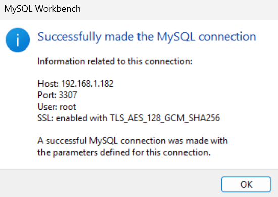 Test Connection Output