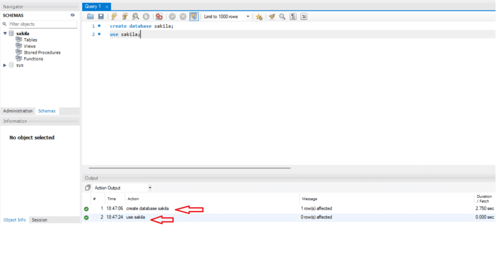 Create the Sakila database