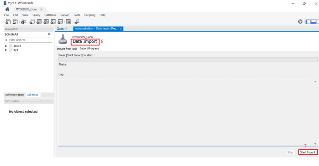 Start Import of Data File