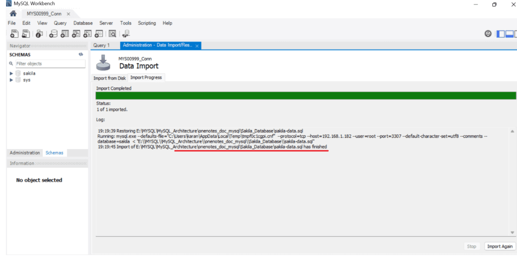 Data File Import Status