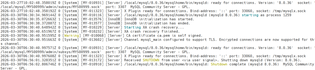Start the server to initialize with above created file