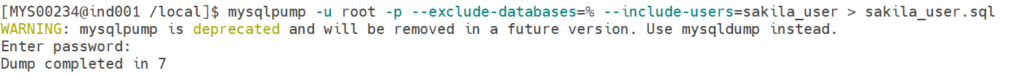 Take the user backup on the Source side using mysqlpump