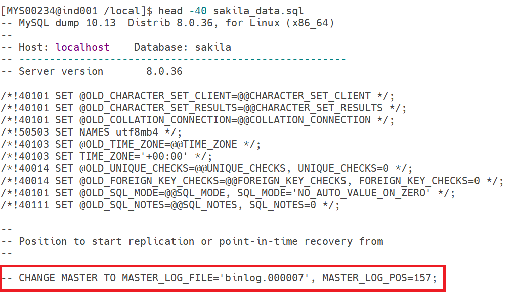 Sample Output inside the Dump file