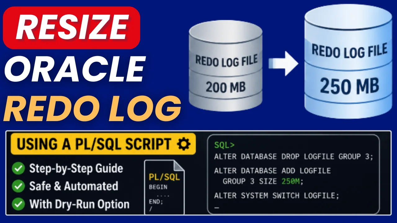 Resize Oracle Redo Log Files