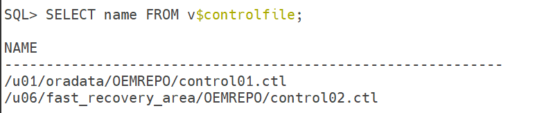 Verify Control File Multiplexing