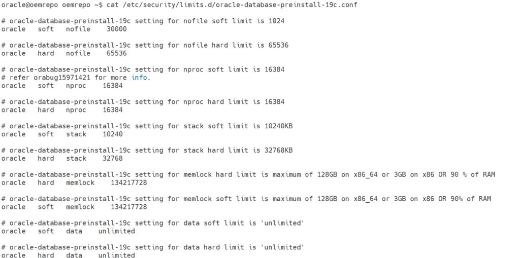 OEM 13c Oracle User Limits