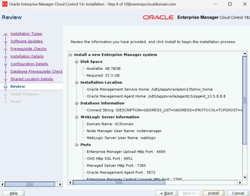 OEM 13c Cloud Control Installation