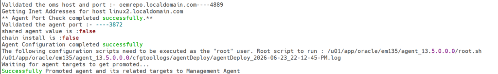 Deploy the OEM Management Agent