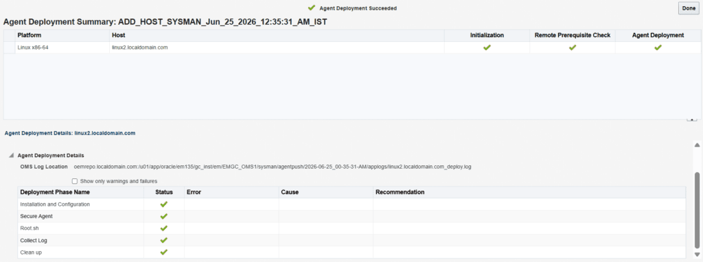 OEM 13c Agent Deployment Using Push Method
