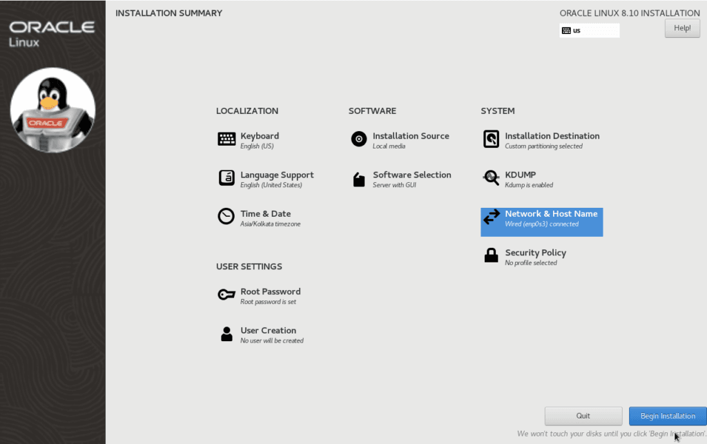 Oracle Linux 8.10 Installation