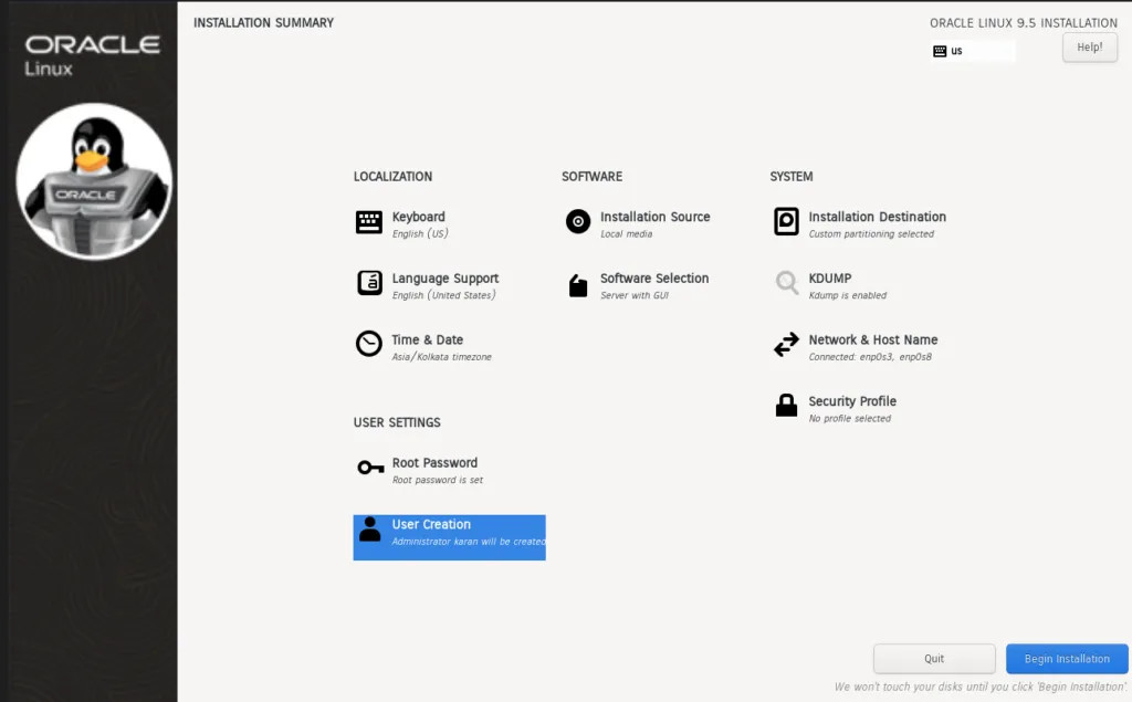 Oracle Linux 9.5 Installation on VirtualBox 7