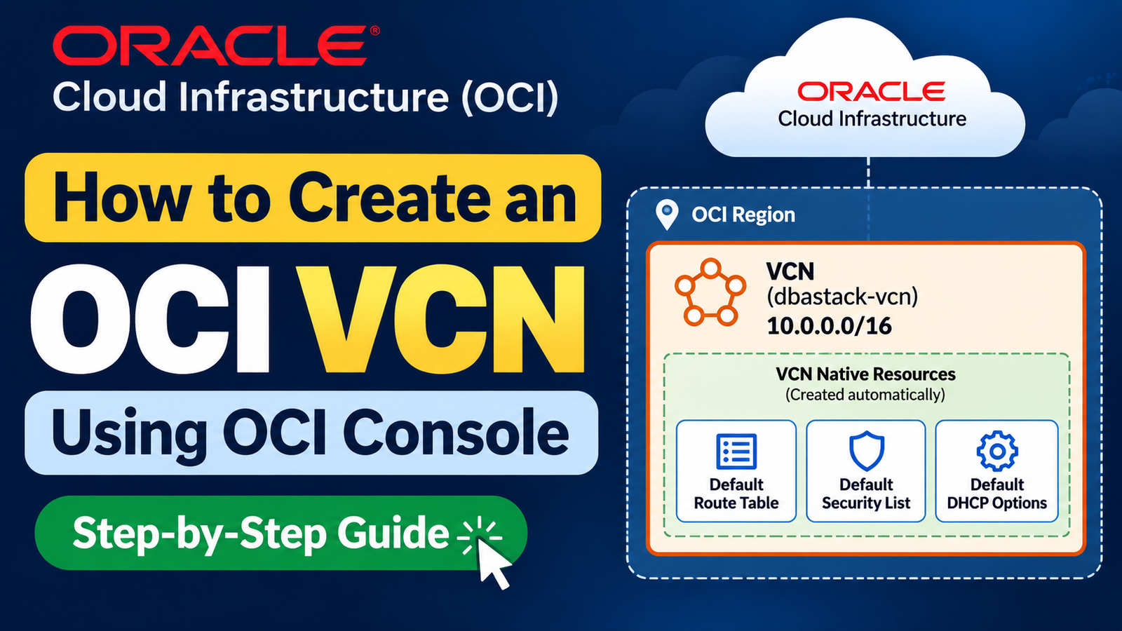 How to Create an OCI VCN Using the OCI Console