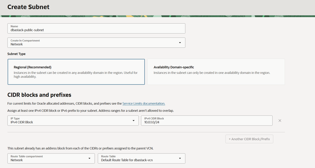 Create the Public Subnet