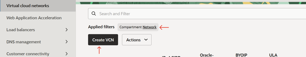 Create VCN